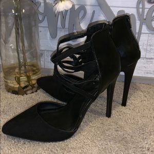 Mossimo Black Strappy 6” Stiletto Heels